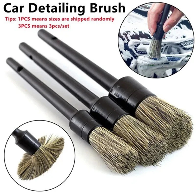 Car Detailing Brush Set Boar Hair Interior - Набор из 50 штук: 3 щетки