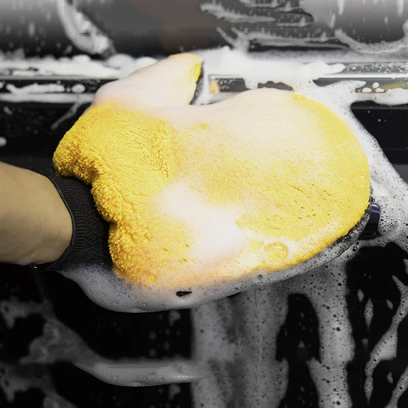 Car Detailing Wash Mitt Microfiber Wool - Перчатки-митты для полировки и мойки автомобиля,