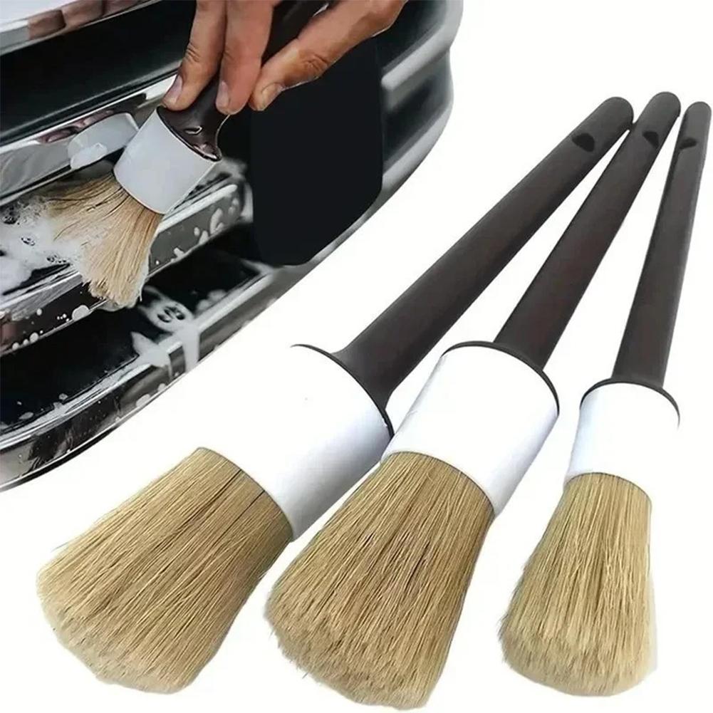 Car Detailing Brush Set Boar Hair Interior - Набор щеток для детейлинга автомобиля, 3/5