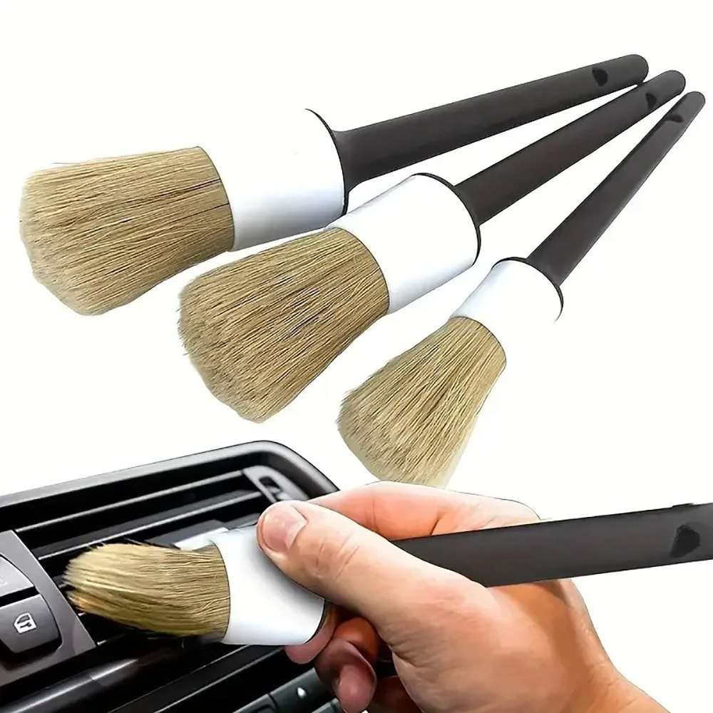 Набор из 3-х щеток для чистки  – обзор и цена Car Detailing Brush Set Boar Hair Interior