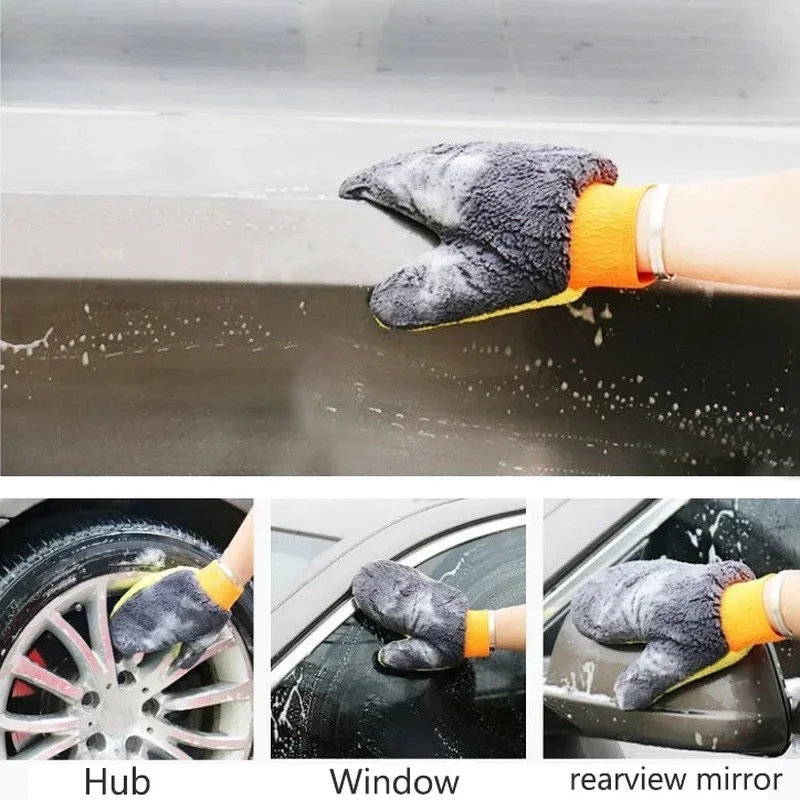 Перчатки-митты для полировки и – обзор и цена Car Detailing Wash Mitt Microfiber Wool