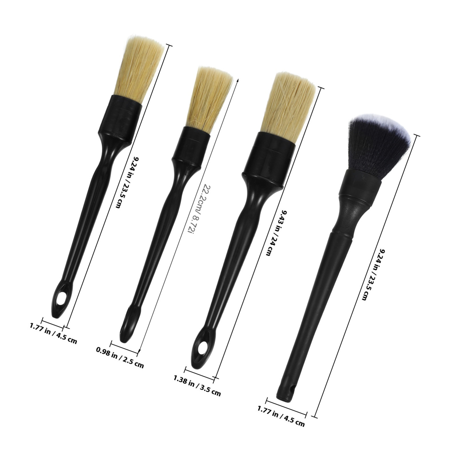 1 комплект кистей для детально – обзор и цена Car Detailing Brush Set Boar Hair Interior