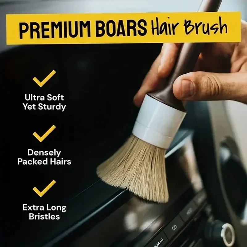 Набор из 3 щеток для детейлинг – обзор и цена Car Detailing Brush Set Boar Hair Interior