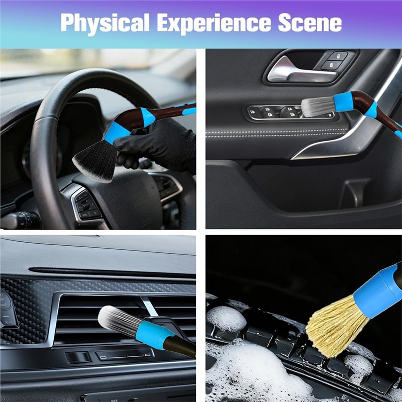 Набор щеток для детализации ав – обзор и цена Car Detailing Brush Set Boar Hair Interior